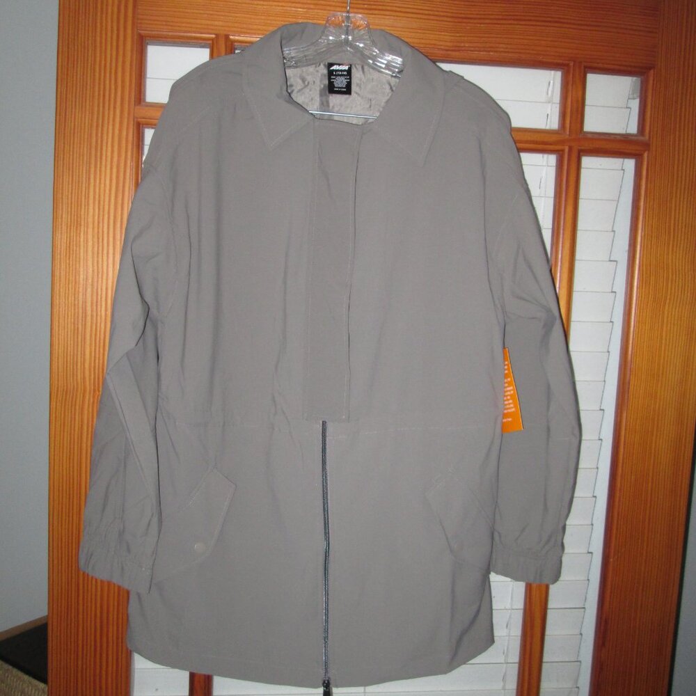 Avia Long Woven Hoodie Jacket Women's XS S L Grey Fog NEW Water Repellent